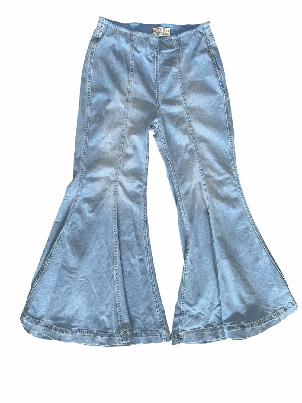 Free People We The Free Cha Cha Flare Jeans Pull On High Rise Bell Bottom Sz 27 - Picture 3 of 8
